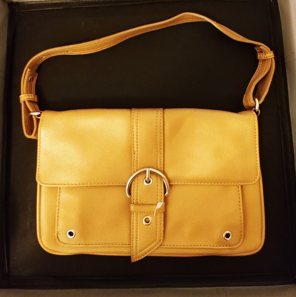 Emillie M. Gold/Copper Toned Metallic Handbag